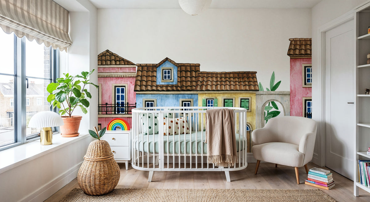 Dollhouse Street Mural Wallpaper - room preview 06