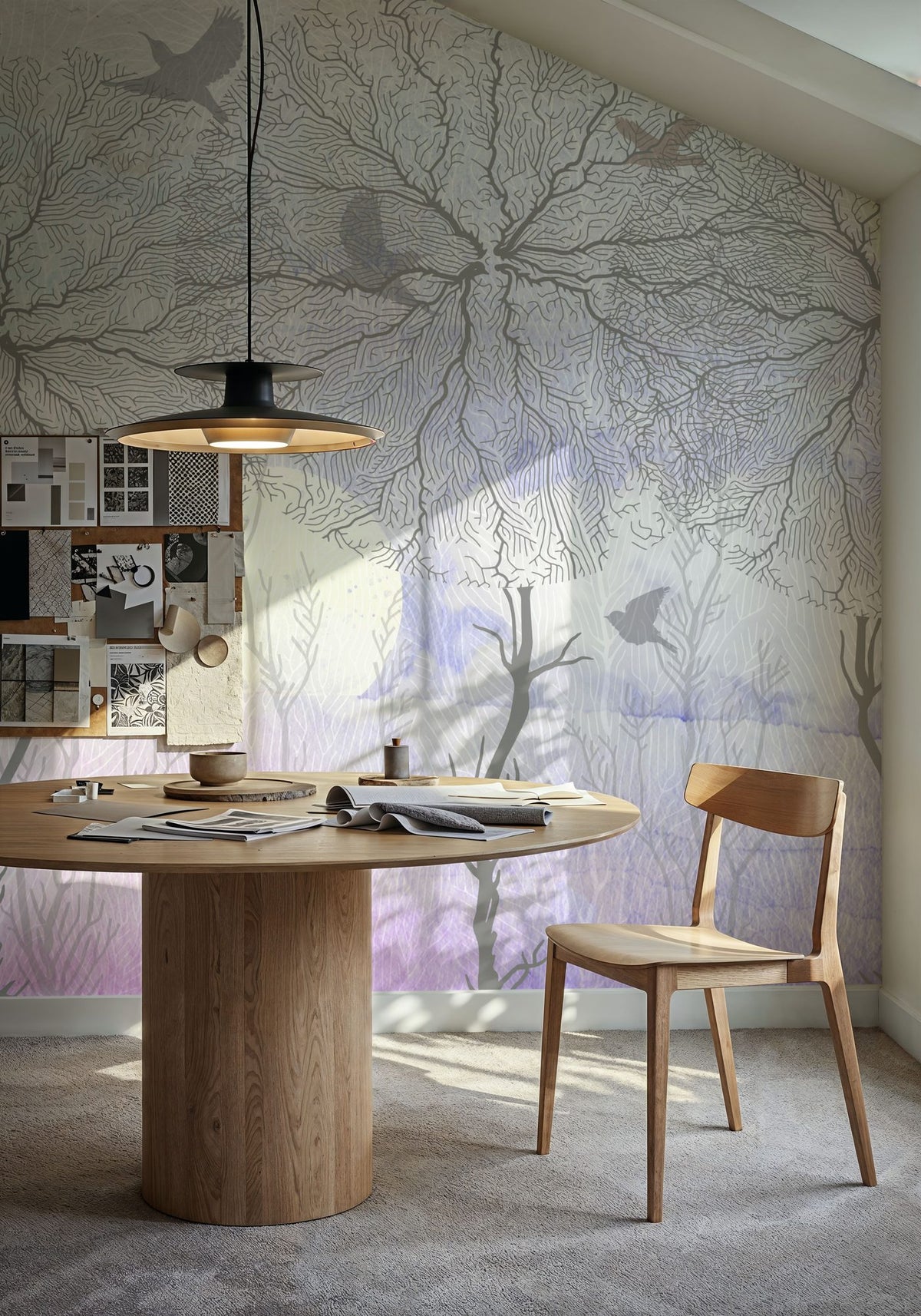 Shade of Trees Lilac Mural Wallpaper - room preview 06