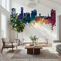 Port Elizabeth South Africa Skyline Blue & Bronze Mural Wallpaper - room preview 06