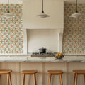 Autumn Tiles White Mural Wallpaper - room preview 06