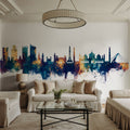Lahore Pakistan Skyline Blue & Bronze Mural Wallpaper - room preview 06