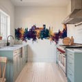 Granada Spain Skyline Blue & Bronze Mural Wallpaper - room preview 06