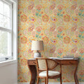 Harvest Paisley Mini Yellow Mural Wallpaper - room preview 06