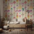 Marble Flowers, Cream Mural Wallpaper - room preview 06
