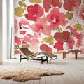 Floral Flow I Red Gold Mural Wallpaper - room preview 06