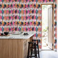 Rose Quarts Ikat Mural Wallpaper - room preview 06