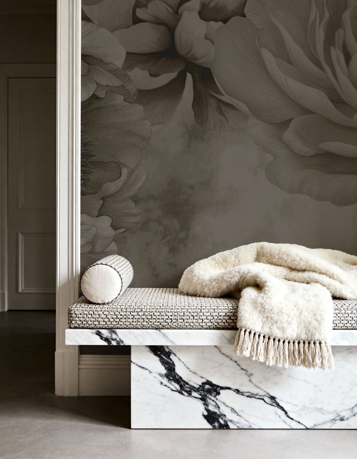 Transcendent Peony, Sage Mural Wallpaper - room preview 06