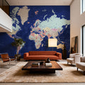 World Map Cities - Powa Mural Wallpaper - room preview 06