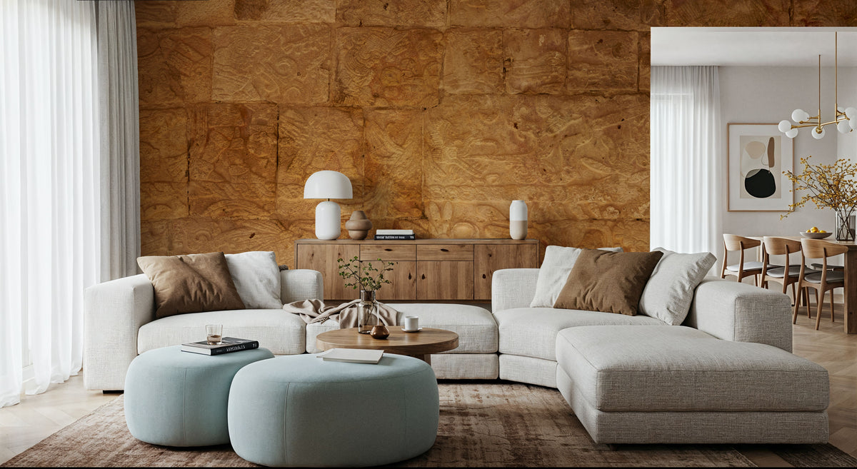 Temple Inscriptions Mural Wallpaper - room preview 06