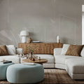 Solid Feather Geometry Beige Mural Wallpaper - room preview 06