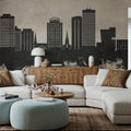 Columbia South Carolina Skyline Concrete Mural Wallpaper - room preview 06