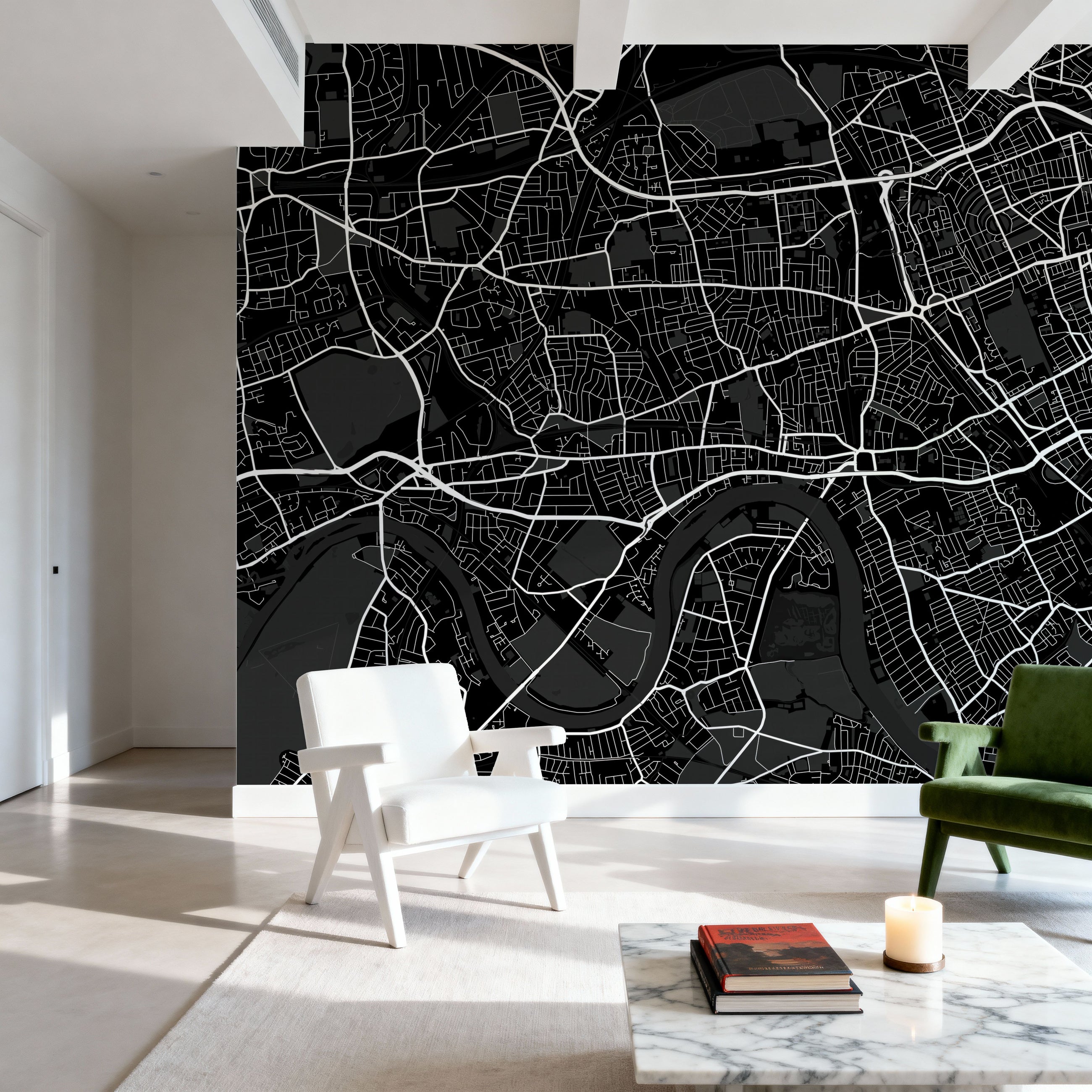 West London Black Mural Wallpaper