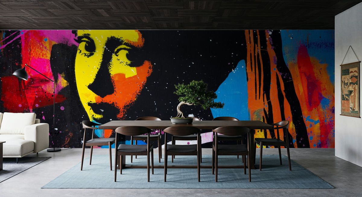 Girl with an Abstract Pearl Mural Wallpaper - room preview 06