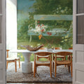 Garden Bench with Rose Bouquet Mural Wallpaper - room preview 06
