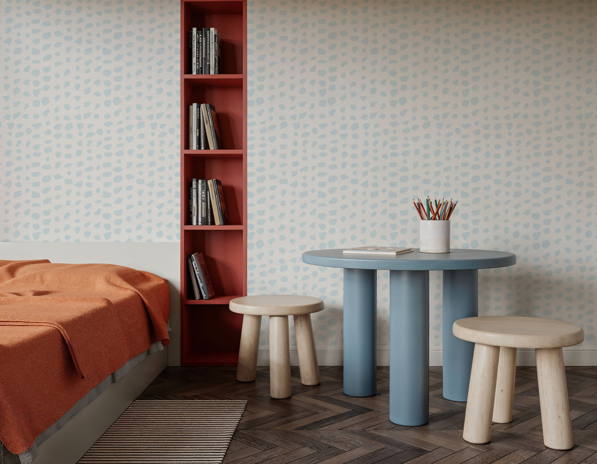 White Fish Dots Mural Wallpaper - room preview 06