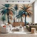 Palm Grove Watercolor Mural Wallpaper - room preview 06
