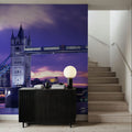 Purple Tower Bridge Twilight Mural Wallpaper - room preview 06