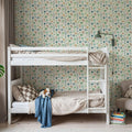 Flutterby Flowers White Mural Wallpaper - room preview 06