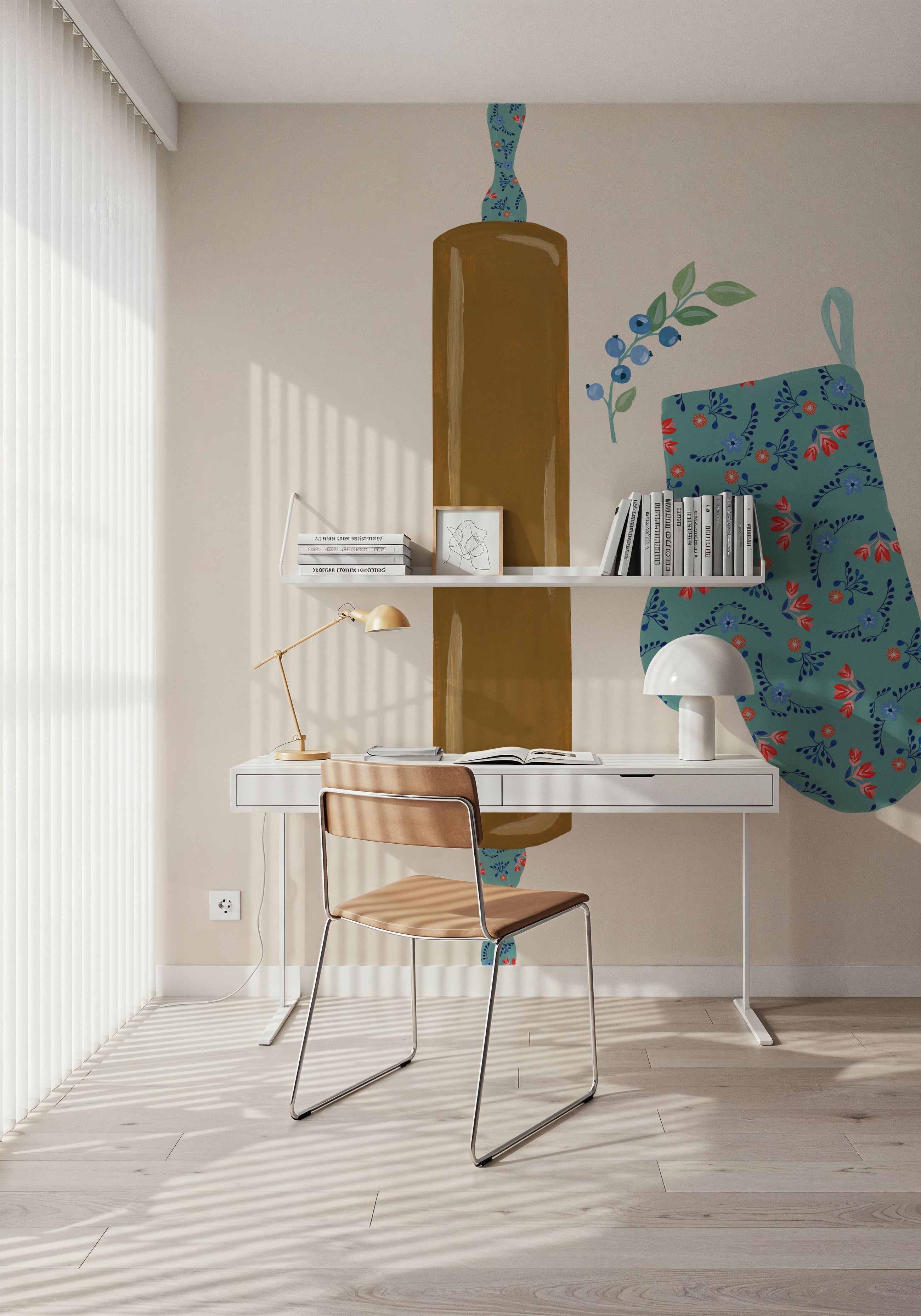 Baking with Blueberries VI Mural Wallpaper