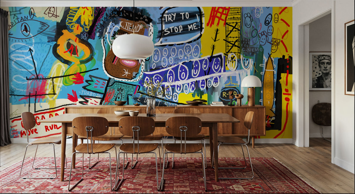 Running in Circles Mural Wallpaper - room preview 06