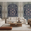 My Floral Dreams, Blue Mural Wallpaper - room preview 06
