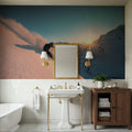 Sunset Skiing Mural Wallpaper - room preview 06