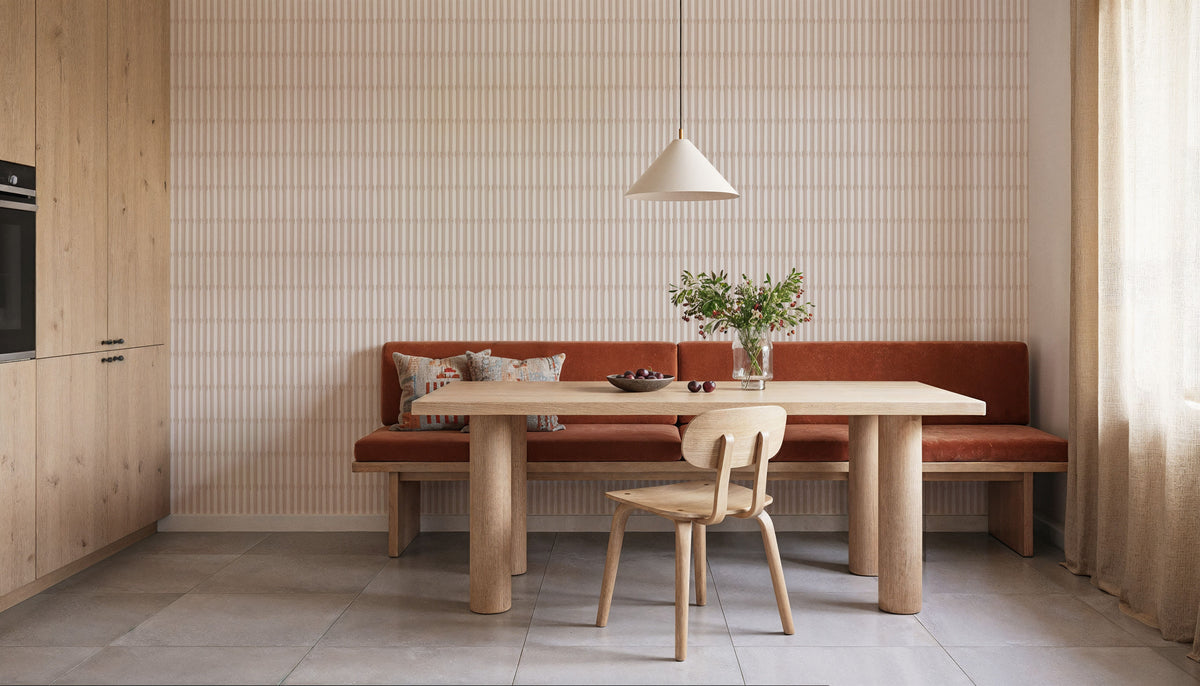 Bamboo Stripes, Sand Mural Wallpaper - room preview 06