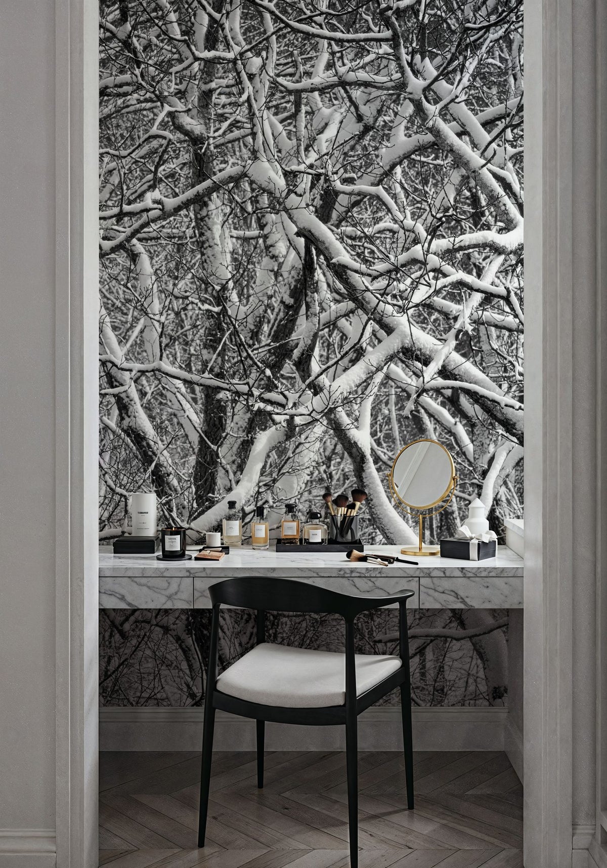 Snow Branches Mural Wallpaper - room preview 06