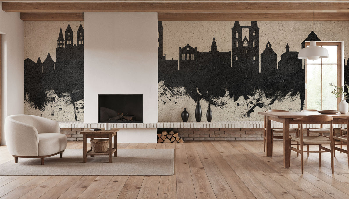 Halberstadt Germany Skyline Concrete Mural Wallpaper - room preview 06