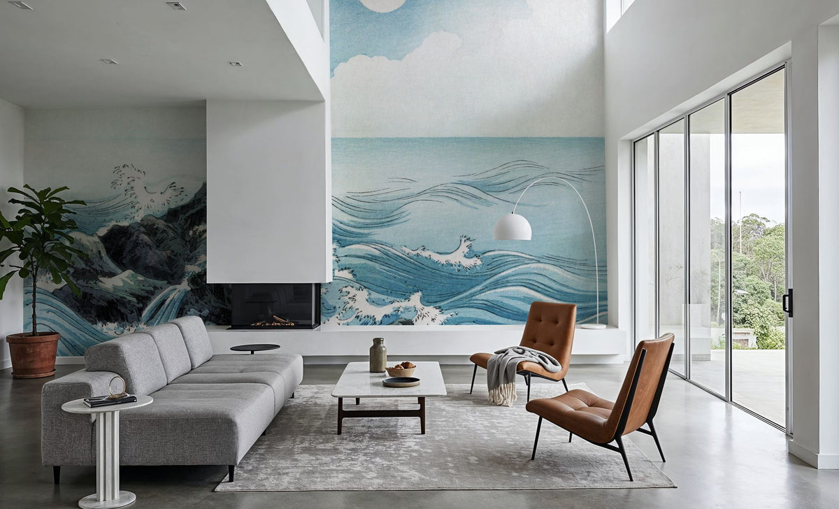 Kojima Island, Japanese Woodcut Mural Wallpaper - room preview 06