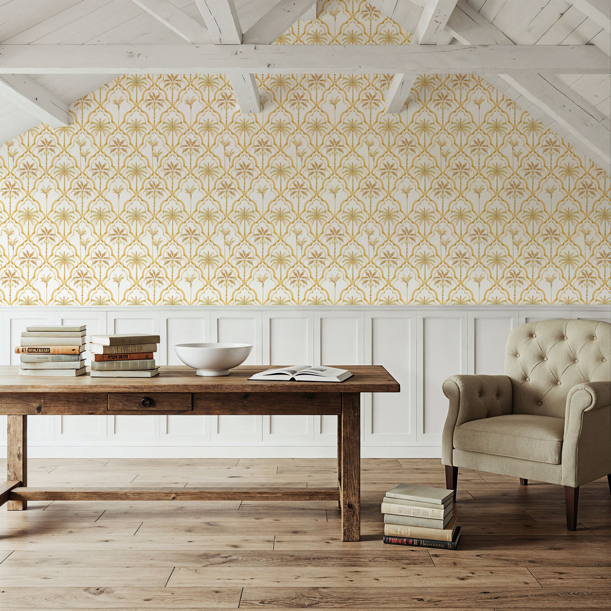 The Palm Lattice, Sunflower Mural Wallpaper - room preview 06
