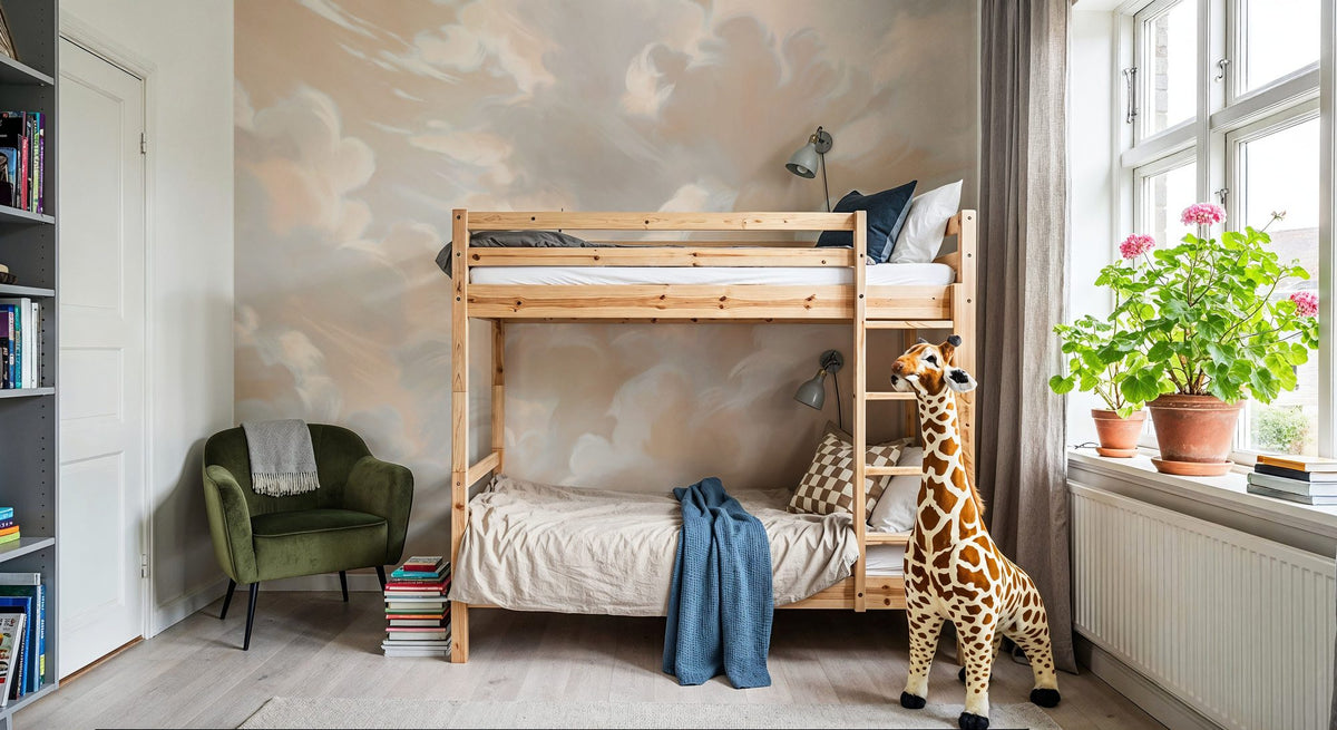 Clouding, Sepia Mural Wallpaper - room preview 06