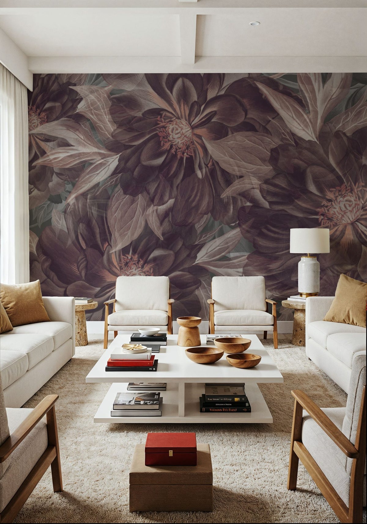 Foliage Study - Dark Plum Mural Wallpaper - room preview 06