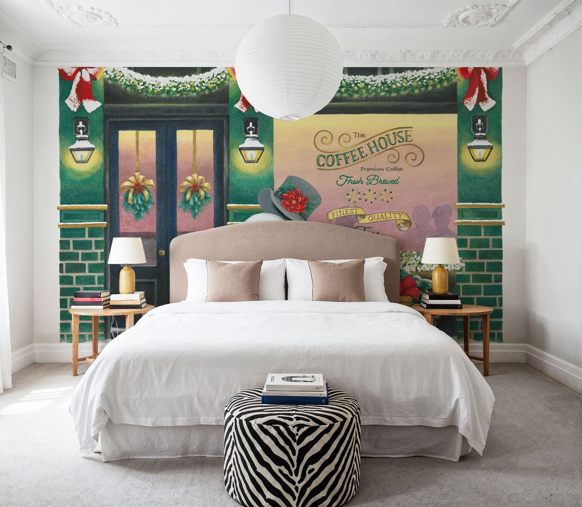 Main Street Christmas II Mural Wallpaper - room preview 06