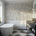 Vintage Rose Blueprint Mural Wallpaper - room preview 06