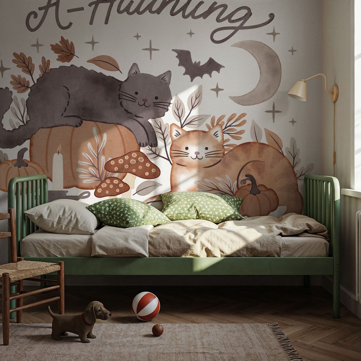 Pumpkins and Paws III Mural Wallpaper - room preview 06
