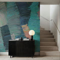 Abstract Stroke Texture Painting, Warm Mural Wallpaper - room preview 06