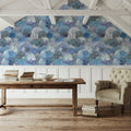 Fantasy Treetops, Blue Mural Wallpaper - room preview 06