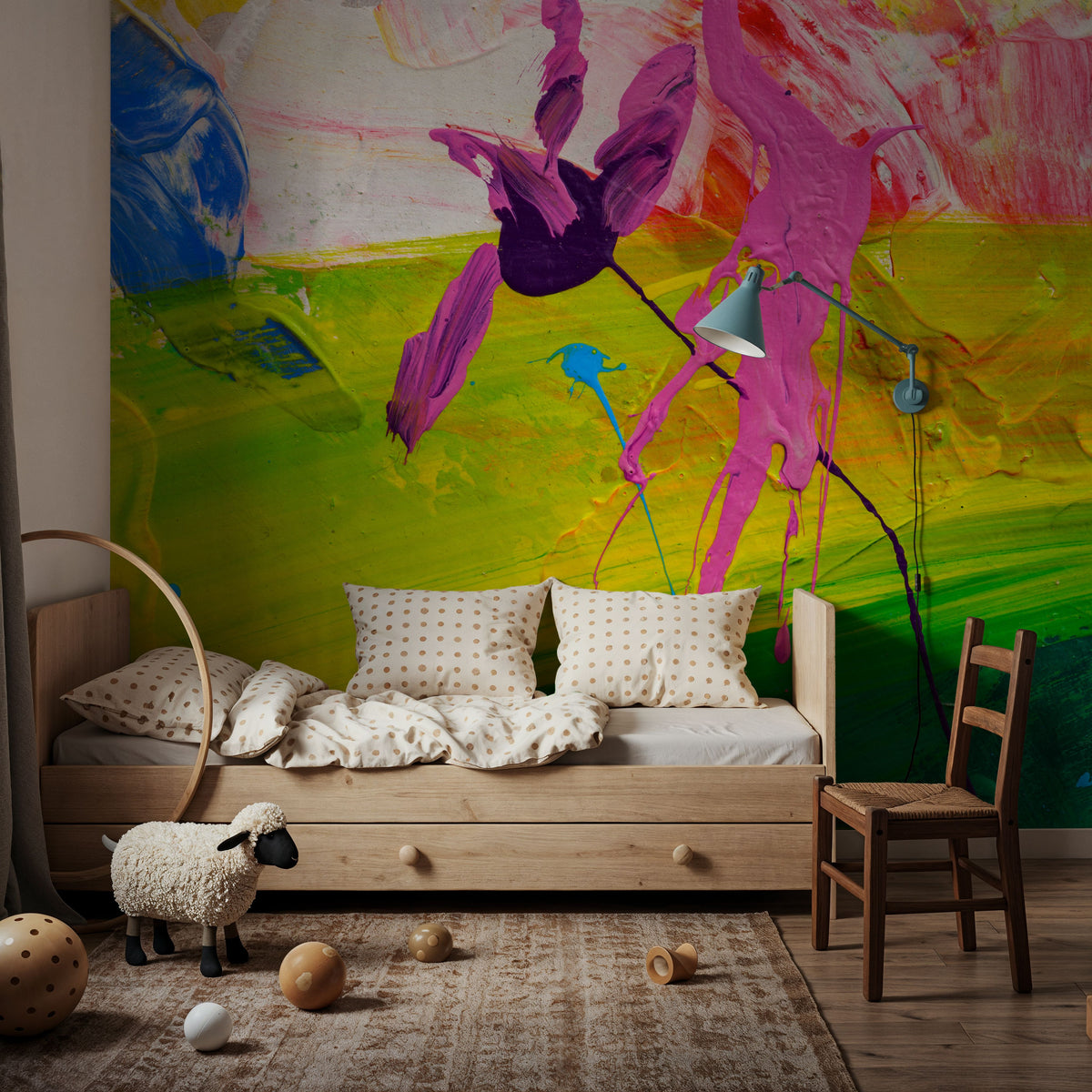 Flamingo Sun Mural Wallpaper - room preview 06