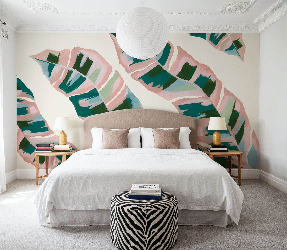 Tropical Banana Leaves Mural Wallpaper - room preview 06