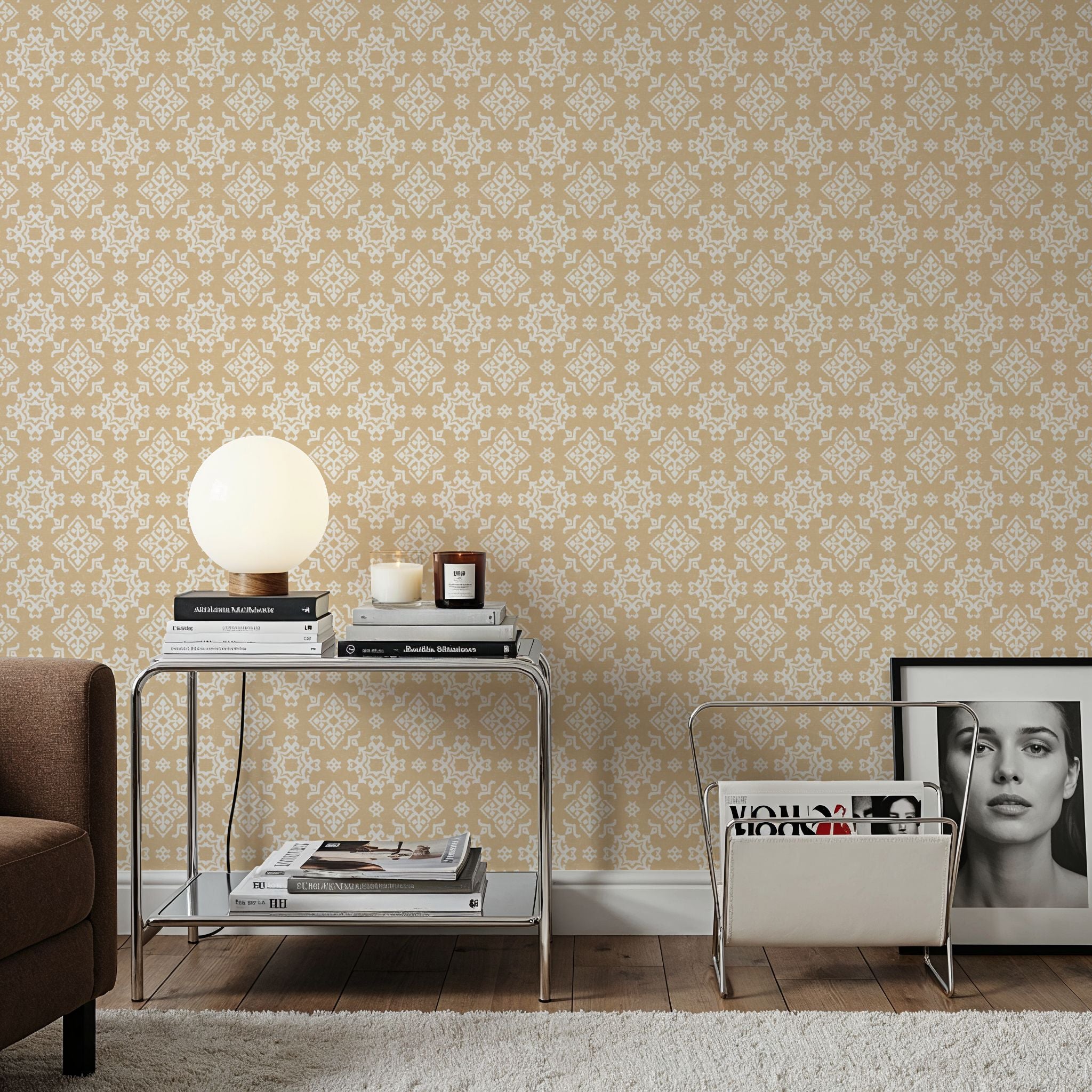Atlantic Flakes Beige Mural Wallpaper