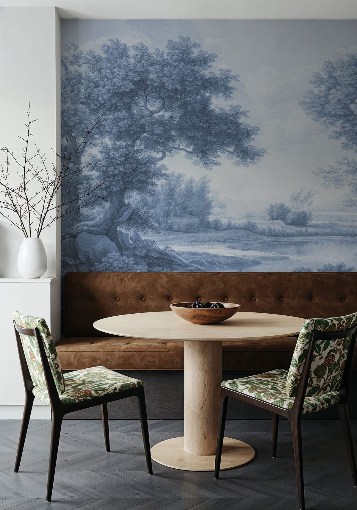 Riverbank Oak Landscape, Blues Mural Wallpaper - room preview 06