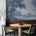 Riverbank Oak Landscape, Blues Mural Wallpaper - room preview 06