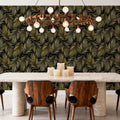 Bright Palms Pattern, Yellow Mural Wallpaper - room preview 06