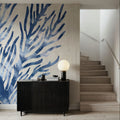 Shibori Coral IV on Linen Mural Wallpaper - room preview 06