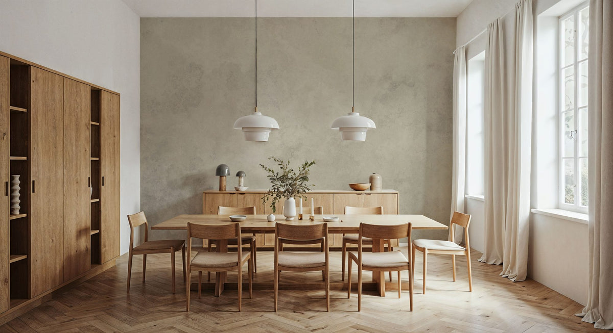 Subtle Plaster Wall, Alpine Oat Mural Wallpaper - room preview 06