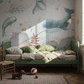 Ocean Paradise, Seafoam Mural Wallpaper - room preview 06