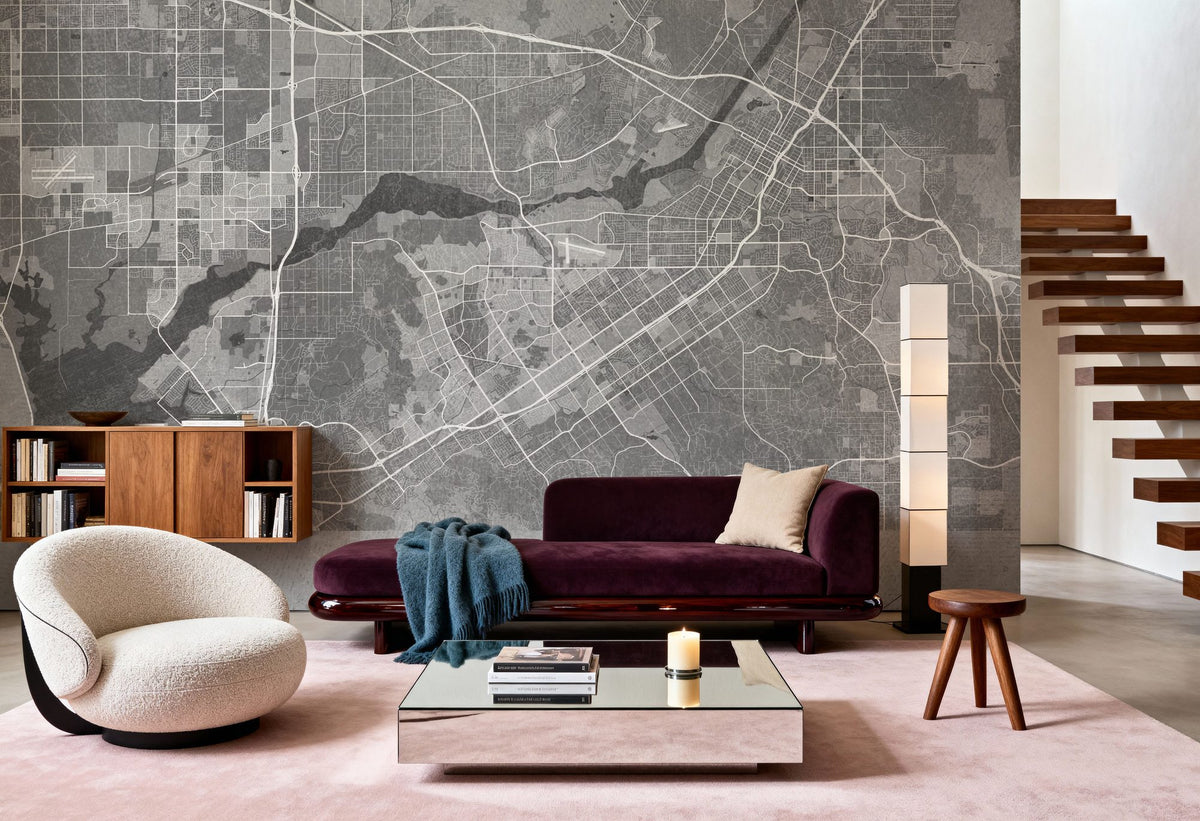 Riverside Grey Mural Wallpaper - room preview 06