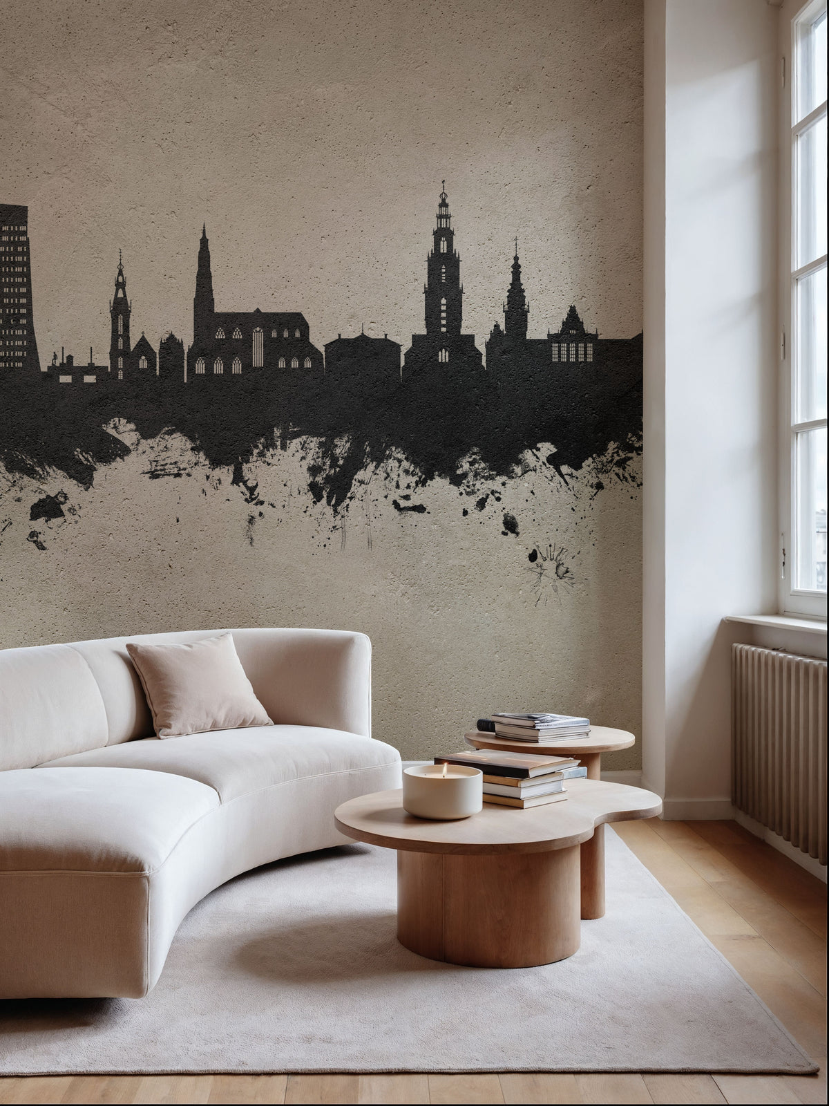Groningen the Netherlands Skyline Mural Wallpaper - room preview 06