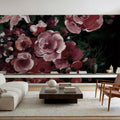 Botanical Elegance Burgundy I Mural Wallpaper - room preview 06